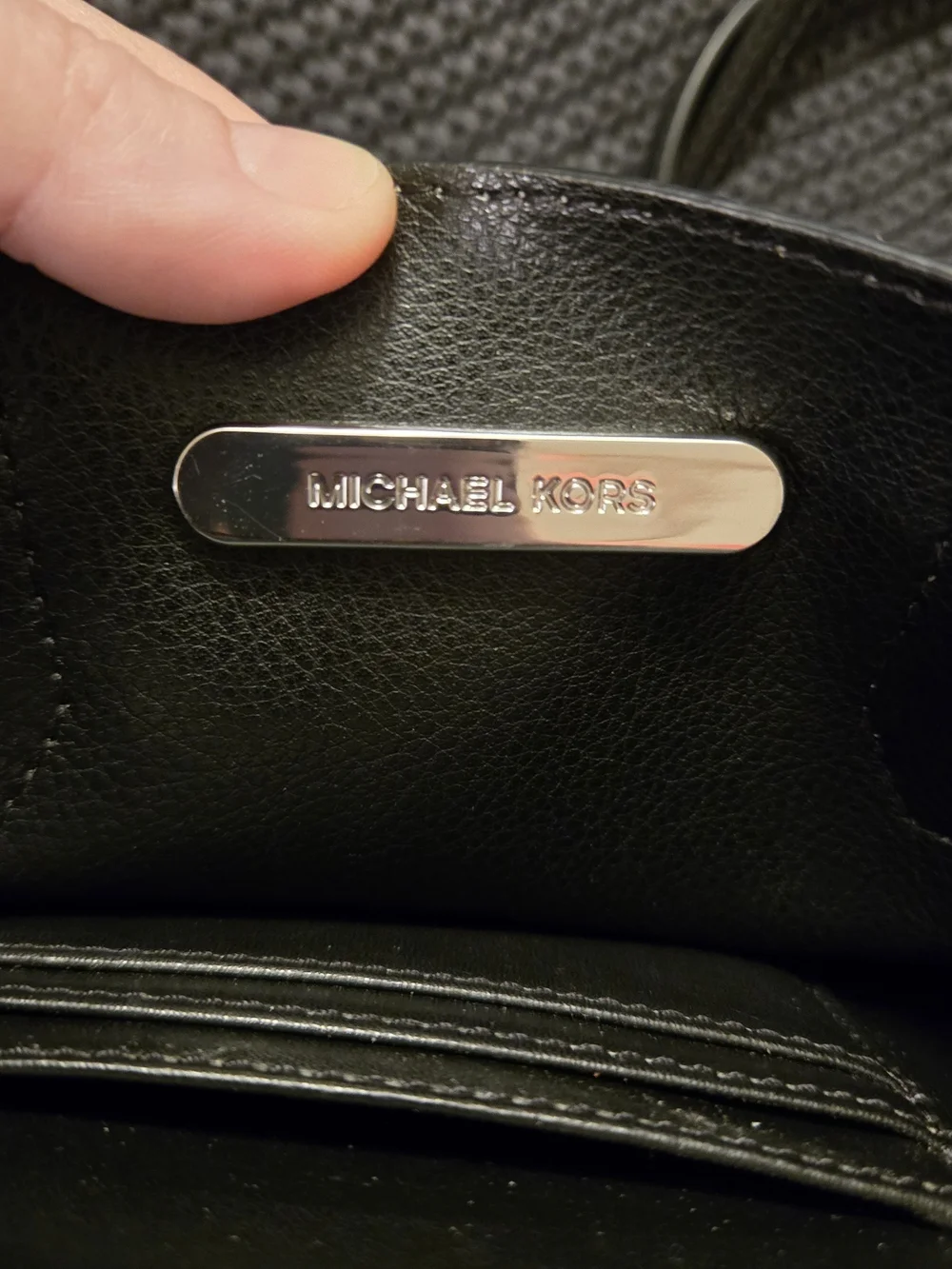 Michael Kors Cream and Black Leather Tote Bag